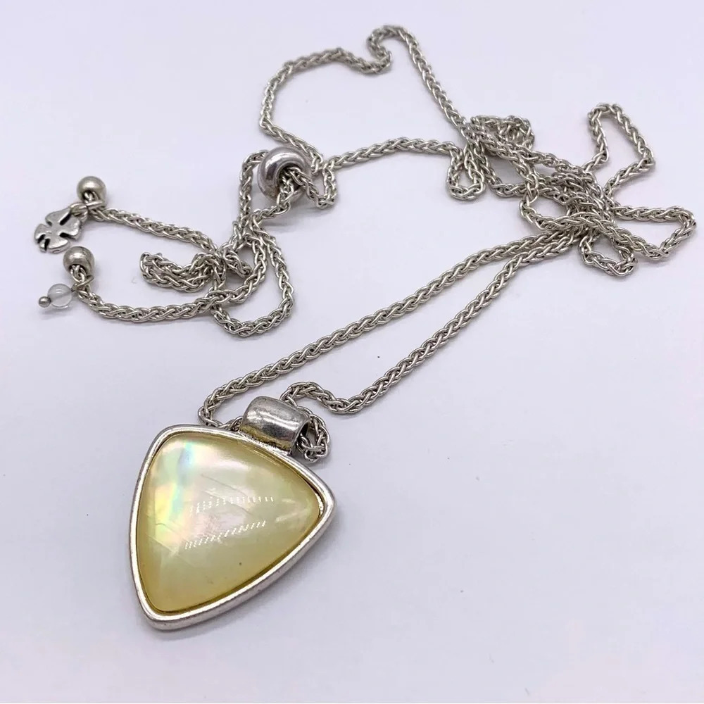 Lucky Brand Yellow Opalescent Pendant Slide Necklace
